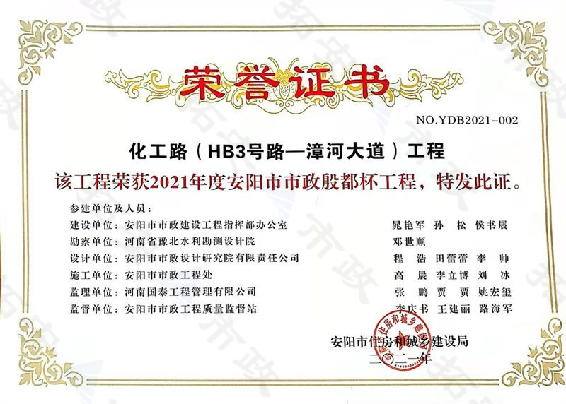 化工路(HB3號路-漳河大道)殷都杯