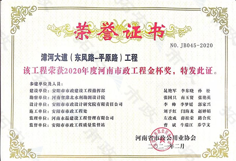 漳河大道金杯獎